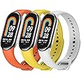 TFXXSJWY 3 Pack Bands for Mi Band 8 Strap/Mi Band 9 Strap Soft Silicone Replacement Sport Wristband for Xiaomi Mi Band 8/9 Watch Band Accessories for Women Men
