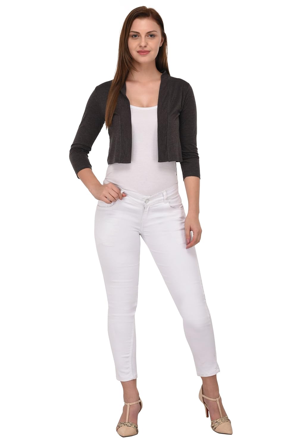 espresso women's open cardigan shrug