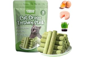 BAAOP Berdexa Cat Grass Teething Stick, Cuddles Meow Cat Grass Sticks, Verdexa Cat Grass Sticks for Indoor Cats, Cat Grass Sticks for Increase Appetite and Hairball Removal and Cat Teeth Cleaning (10PCS)