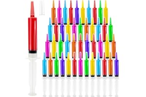 50 Pack Plastic Syringe with Tip Cap 20 ML Capacity Reusable Syringes, Durable Syringe for Halloween, Thanksgiving day, Chris