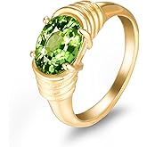 Melhill Green Zircon Cocktail Ring Gold Plated Vintage Statement Jewelry for Women