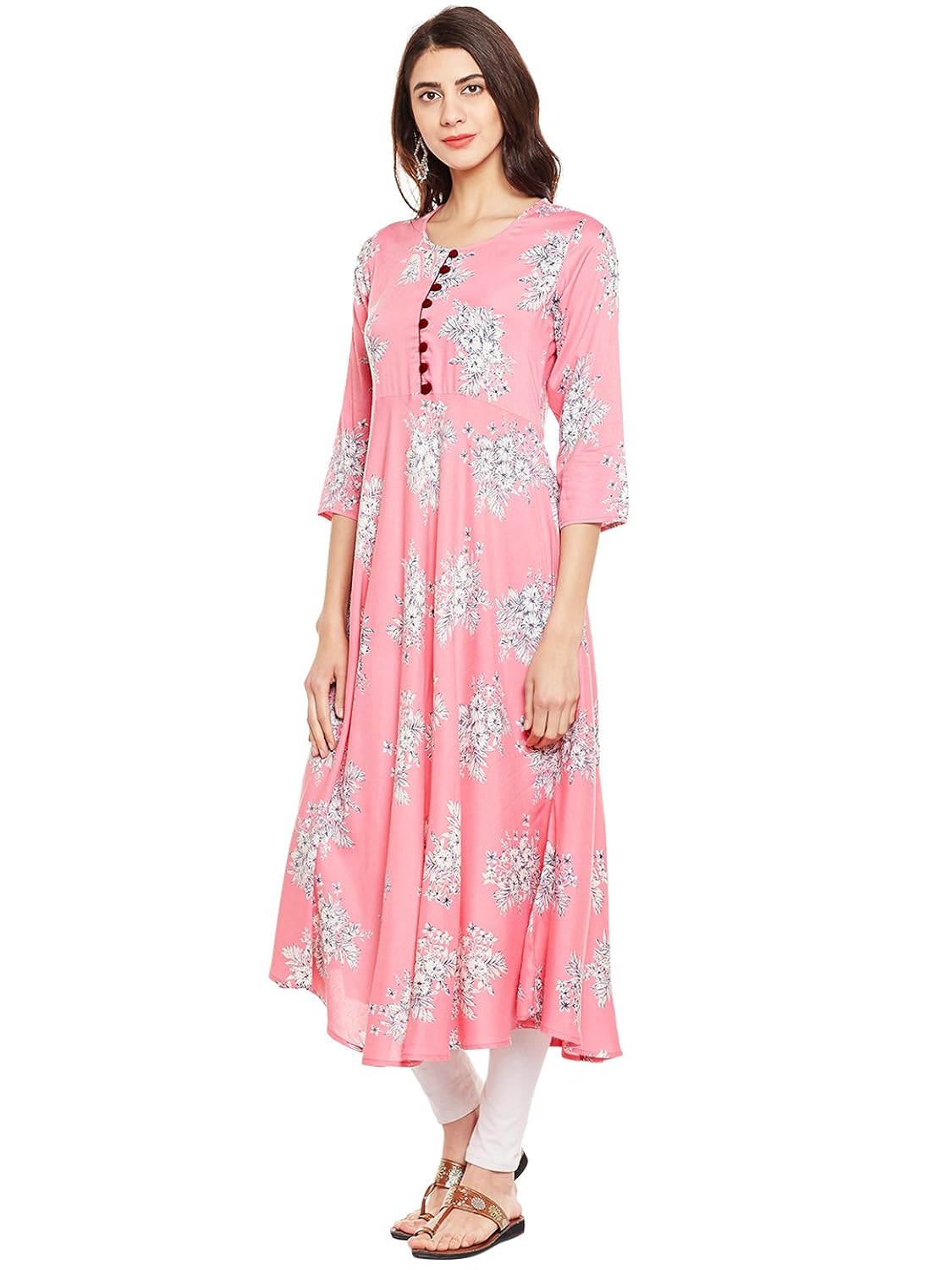 tissu women's viscose kurta (pink)