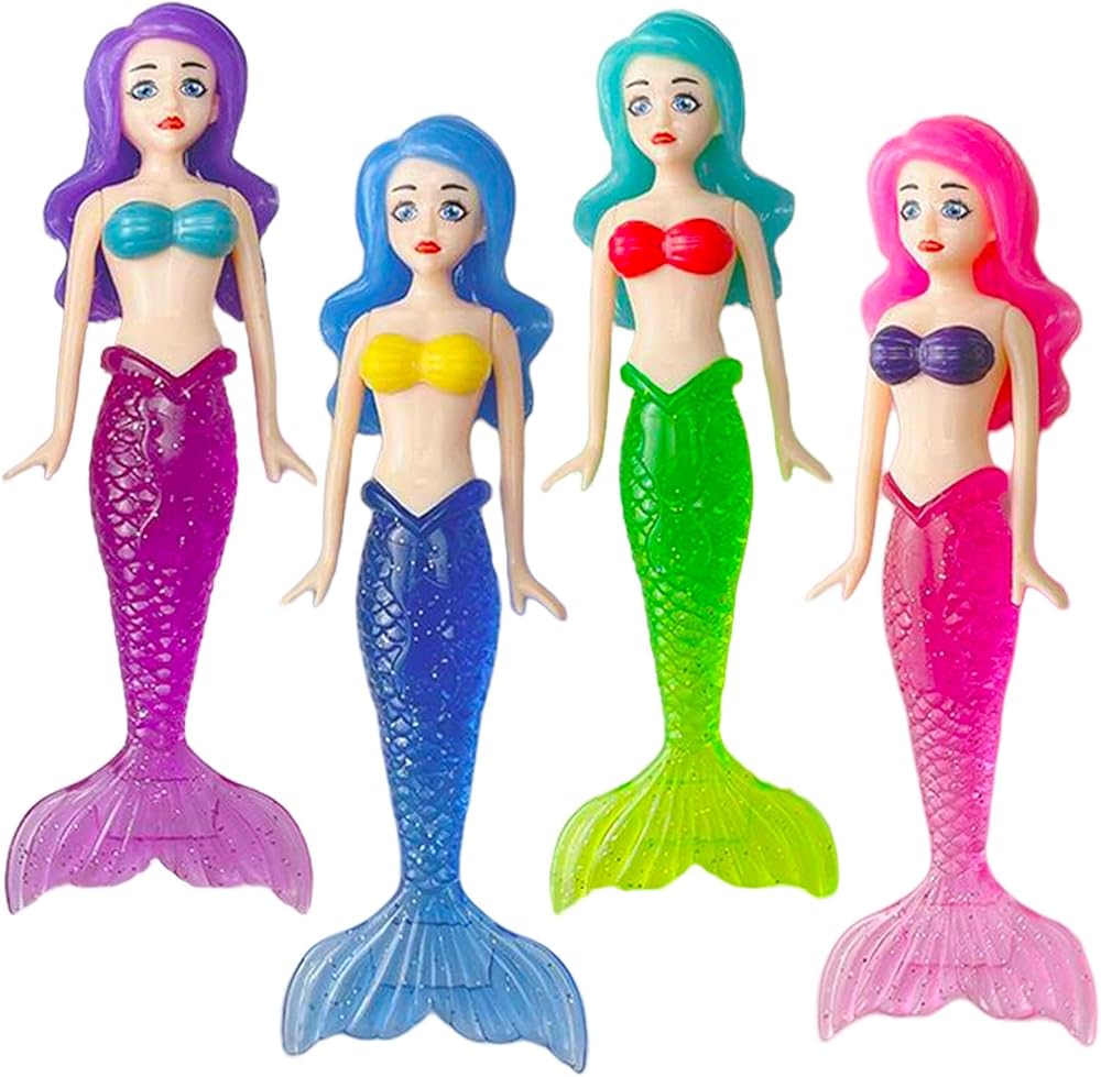 COSORO 4Pcs Diving Mermaids Toys Pool Sinking Toys Kids Mermaid Underwater