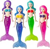 COSORO 4Pcs Diving Mermaids Toys Pool Sinking Toys Kids Mermaid Underwater