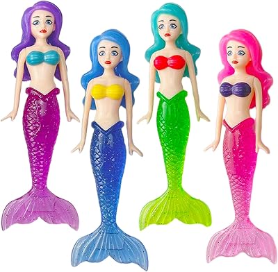 COSORO 4Pcs Diving Mermaids Toys Pool Sinking Toys Kids Mermaid Underwater