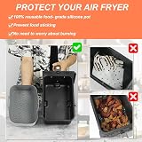 YQL Silicone Air Fryer Liner for Ninja/Tower/Instant Vortex 2PCS Grey view 4