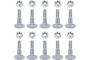 SCONVA 1 1/4" Carriage Bolts and Nuts Sets Replacement for Overhead Todco Whiting Door Hinge Morgan (Pack of 10 Set)