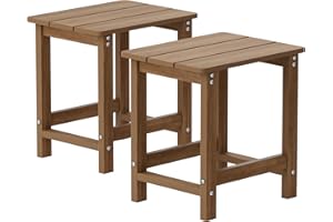 MXIMU Outside Adirondack Square Side Table, Weather Resistant Patio Table, Outdoor End Tables for Backyard, Pool, Indoor Companion, Front Porch