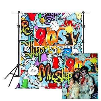 Amazon Com 90s Backdrop Hip Hop Background For Photography 5x7ft