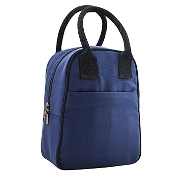 FATMUG Lunch Bag - Tiffin Bag for Kids Men Women - Dark Blue - Small (11.5 x 8.5 x 5 in)