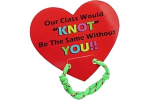 4E's Novelty Valentines Bracelets with Cards (48 Pack ) Our Class Will Knot Be The Same Without You - Bulk School Valentines Day Gifts for Kids from Teacher Party Favors Classroom Exchange