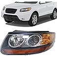WUSILILU Front Headlight for 2007-2012 Hyundai Santa Fe Halogen Headlight, 921010W100 921010W500 Front Headlamp Replacement Assembly（Driver Side Headlight）