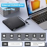 ORIGBELIE External CD DVD Drive USB 3.0 Type C Card Reader w/ 2 USB Ports Case view 2