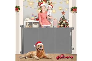 MIUMOON Upgrade 71" Retractable Baby Gates with Reinforced Strip Design to Prevent Crawling Through, 34" Tall Retractable Gate for Baby and Pet, 6 FT Baby Gates for Stairs, Doorways, Hallways