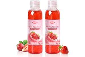 YONISAYO 2 PCS Yoni Wash, Natural Feminine Wash for Women Ph Balance, Yoni Body Wash Vaginal Wash for Intimate Moisturizing Deodorant Remove Odor, Strawberry Scent