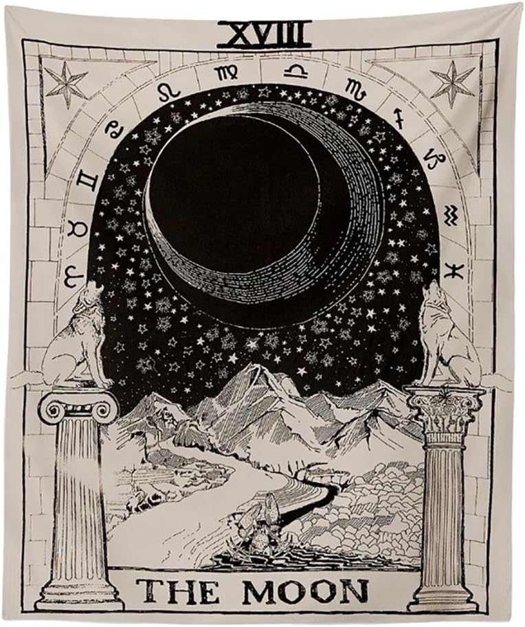 Profusion Circle Sun Moon Star Astrological Signs Wall Hanging Tapestry, Hippy Hippie Tapestries, Table Cloth, Bedding Bedspread Blanket, Decorative Wall Hanging