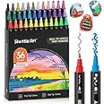 Shuttle Art 36 Colors Dual Tip Acrylic Paint Markers, Dot Tip and Fine Tip Acrylic Paint Pens for Rock Painting, Ceramic, Wood, Canvas, Plastic, Glass, Stone, Calligraphy, Card Making, DIY Crafts
