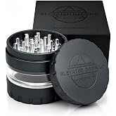 Elevated Damsko 2.5" Manual Spice &amp; Herb Grinder for Kitchen, Clear-View | Aircraft-Grade Aluminum, Matte Gunmetal Gray, Bare Unpainted Interior, Magnetic Lid, Gift-Ready