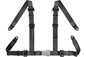 Yakitoko Universal 4 point Safety Harness Set 2" Fits Go Kart,UTV,ATV,Racing Black