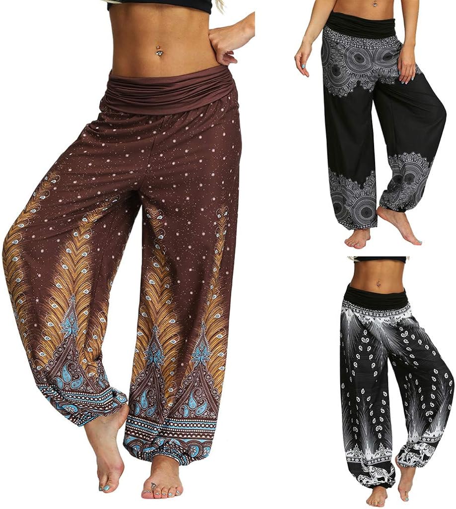 VEZAD Women's Harem Pants Yoga Pants Plus Size Solid Color Casual Loose Trousers: Clothing