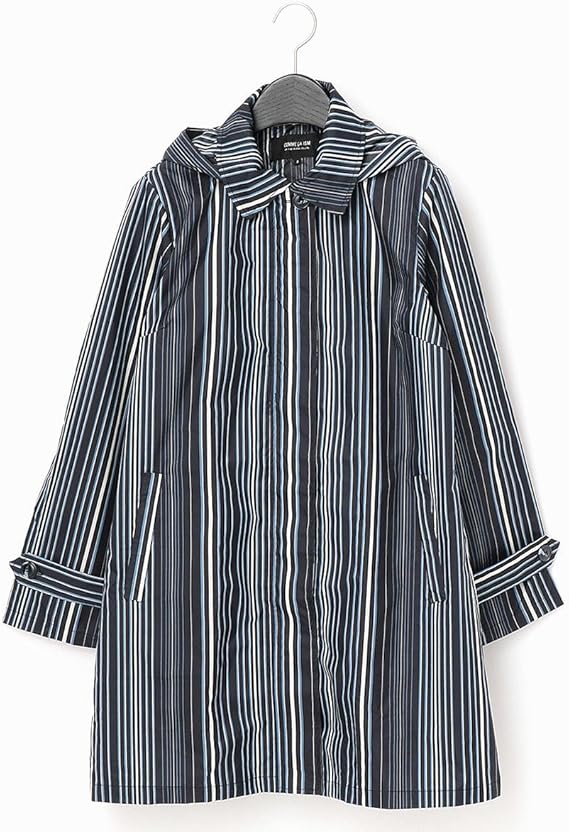 Amazon コムサ イズム Comme Ca Ism 縞柄レインコート レディースサイズ 19 86ez02 107 F ネイビー系 レインコート ポンチョ 通販