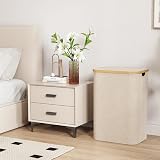 Lifewit 80L Laundry Basket with Lid Bamboo Handles Beige 80L Removable Bag view 3