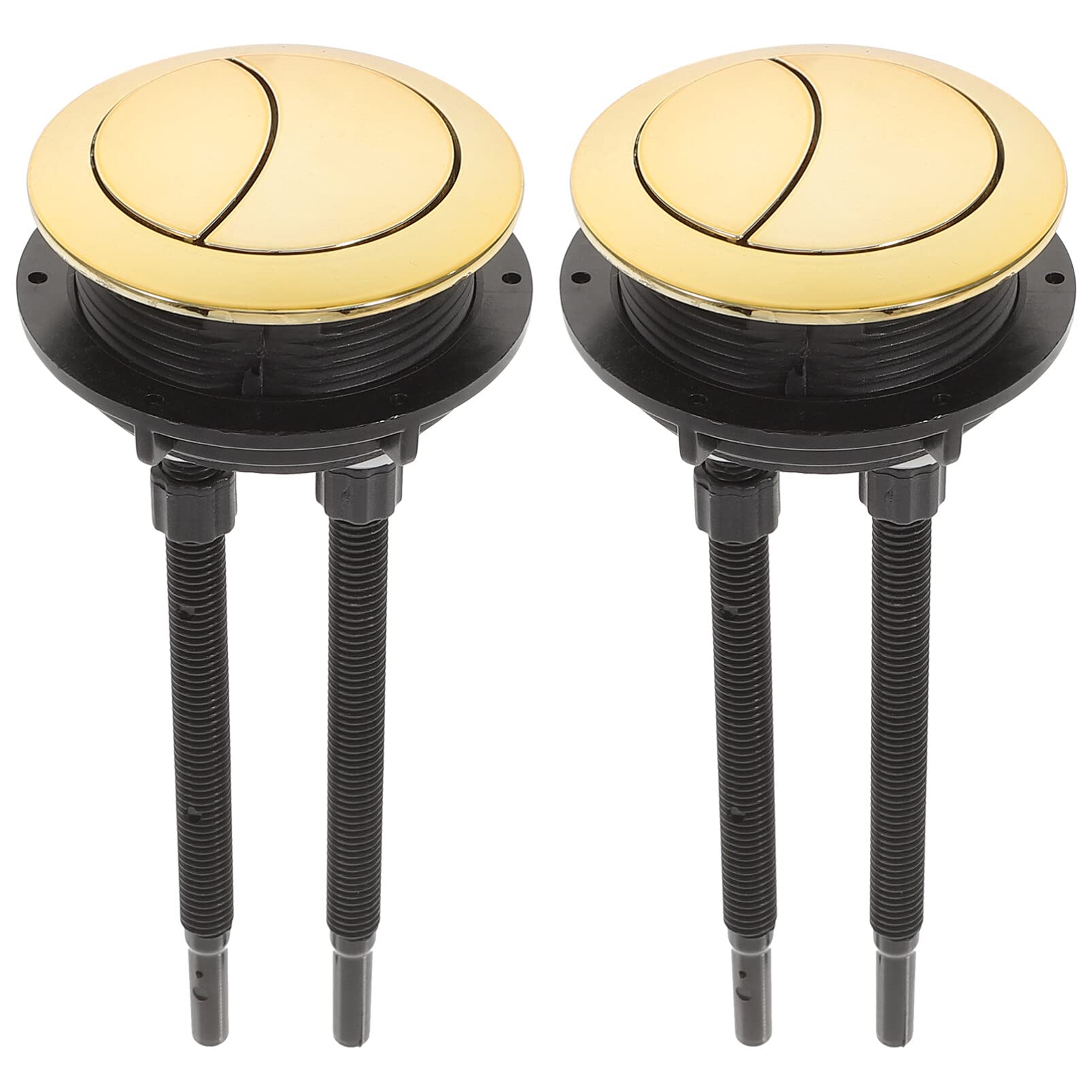 Baluue Dual Flush Toilet Button 48Mm Round Head Replacement for Bathroom Cistern Valve with Electroplated Finish Easy Installation