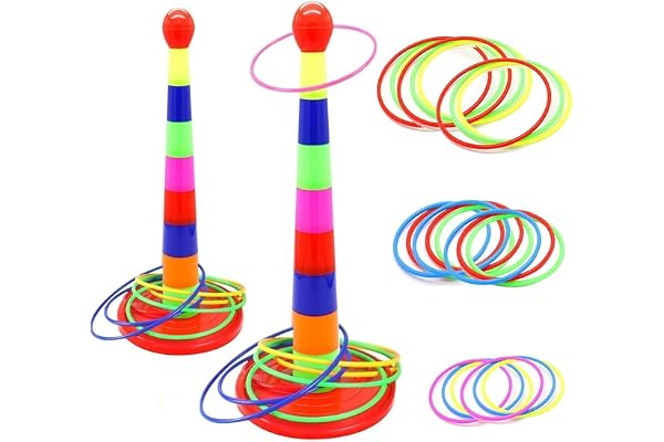 Manwetye 2 Color Columns +48Circles, Colorful Happy Circle Game,Children's Play Park, Christmas Party Birthday Party Gift. Su