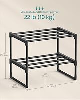 SONGMICS 2-Tier Shoe Rack Storage Organizer Metal Upright or Upside Down view 6