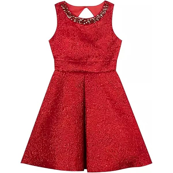 Paper Doll Girl's Lace Overlay Dress | Coral Casual Dress Size 16 | Polyester Spandex Blend