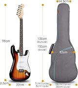 CAHAYA 39 Inch Electric Guitar Gig Bag with 9mm Padding Waterproof Dual Shoulder view 2