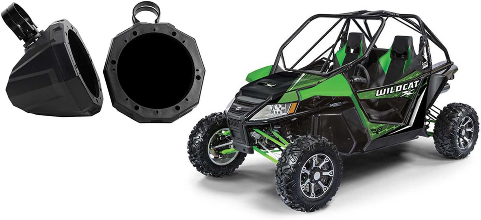 2) 6.5" Roll Cage Roll Bar Tower Speaker Pods Enclosures for Arctic Cat Wildcat