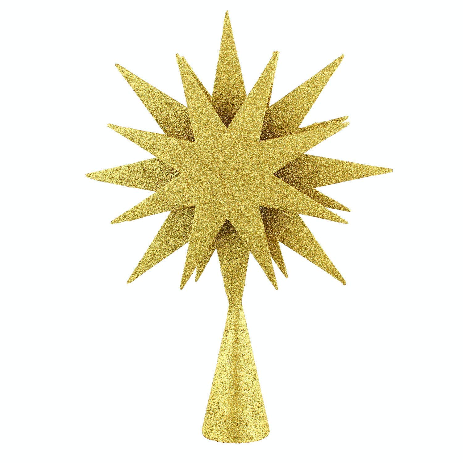 Festive Gold Glitter Octastar Christmas Tree Topper