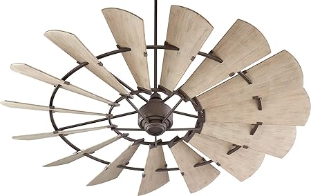 Quorum 197215 86 Windmill Ceiling Fan In Oiled Bronze With Ul Damp
