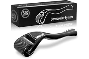 YANVIPERISK Derma Roller 540 Stainless Steel Black Microneedling Roller Facial Skin Care Home Use for Face Beauty Massage Tools