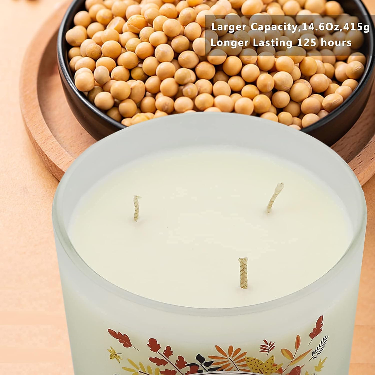 YINUO LIGHT Large Jar Candles, 3 Wick Candles, Soy Wax Aromatherapy Candle, Scented Candles for Relaxation Stress Relief, Hot Cocoa Cream Scented Candle Gift for Women, 14.6oz: Home Improvement