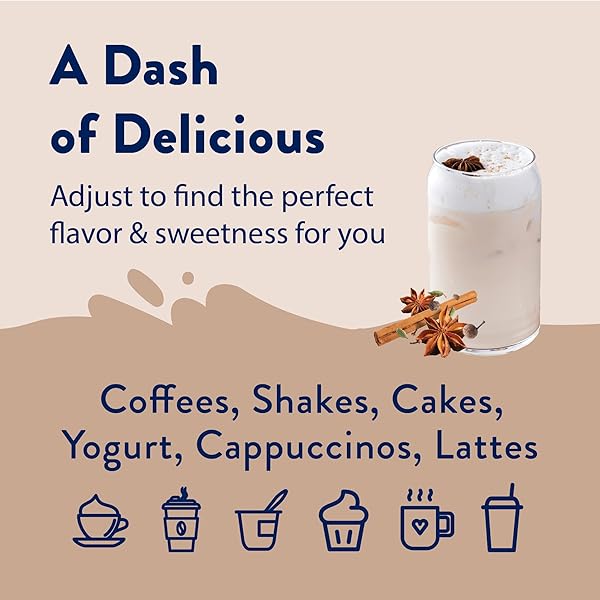 JORDAN’S SKINNY MIXES SUGAR FREE COFFEE SYRUP, CHAI COFFEE FLAVORING SYRUP, ZERO CALORIE DRINK MIX, CHAI LATTES, BAKING, PROTEIN SHAKE OR COCKTAIL, DAIRY & GLUTEN FREE, KOSHER, 25.4 FL OZ