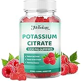 Potassium Citrate Supplement Gummies, Potassium Supplements for Women & Men, Helps Maintain Muscle Wellness & Electrolyte Balance, Vegan, Raspberry Flavor, 60 Count Potassium Gummies