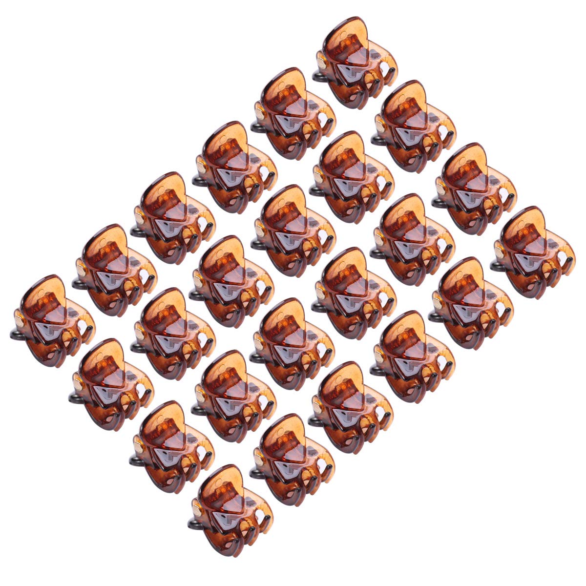 Beaupretty Mini Claw Hair Clips, Plastic Tiny Hair Clips Hair Claws Clips for Girls Toddler Women (24Pcs, Brown Small)