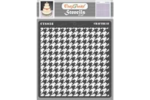CrafTreat Geometric Stencils for Painting on Wood, Wall, Tile, Canvas, Paper, Fabric and Floor - Houndstooth Stencil - 6x6 Inches - Reusable DIY Art and Craft Stencils - Houndstooth Stencils