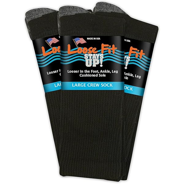 Amazon.com: Loose Fit Stays Up Cushioned No Show Socks (Pack of 3