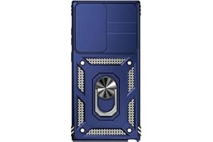 Phone Case for Samsung Galaxy S24 /S25/FE Ultra/Plus, Shockproof Protection with Slide Camera Lens Cover & [Hidden] Kickstand