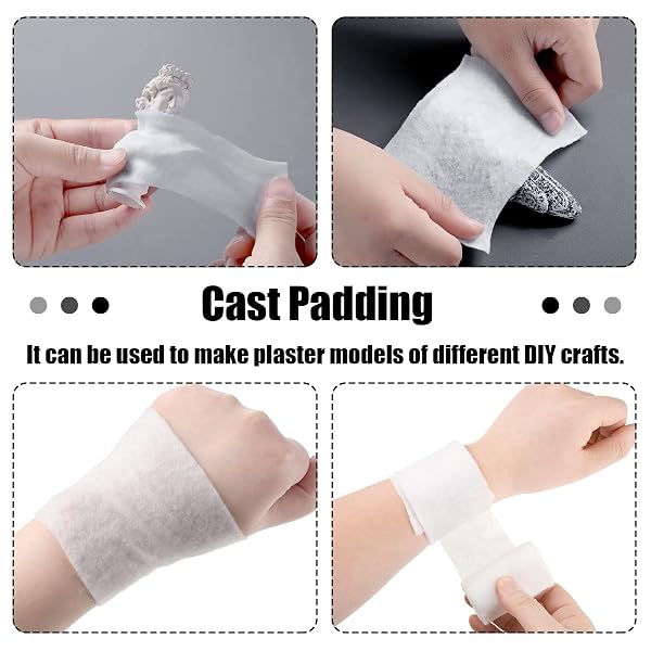 TREELA 24 ROLLS CAST PADDING INDIVIDUAL PACK UNDERCAST PADDING ROLL WRAP BANDAGE WITH PLASTER SOFT CLOTH FOR HALLOWEEN WRAP BANDAGE ART PROJECTS BODY CASTS MASK MAKING SUPPLIES (6 INCH X 8.9 FT)