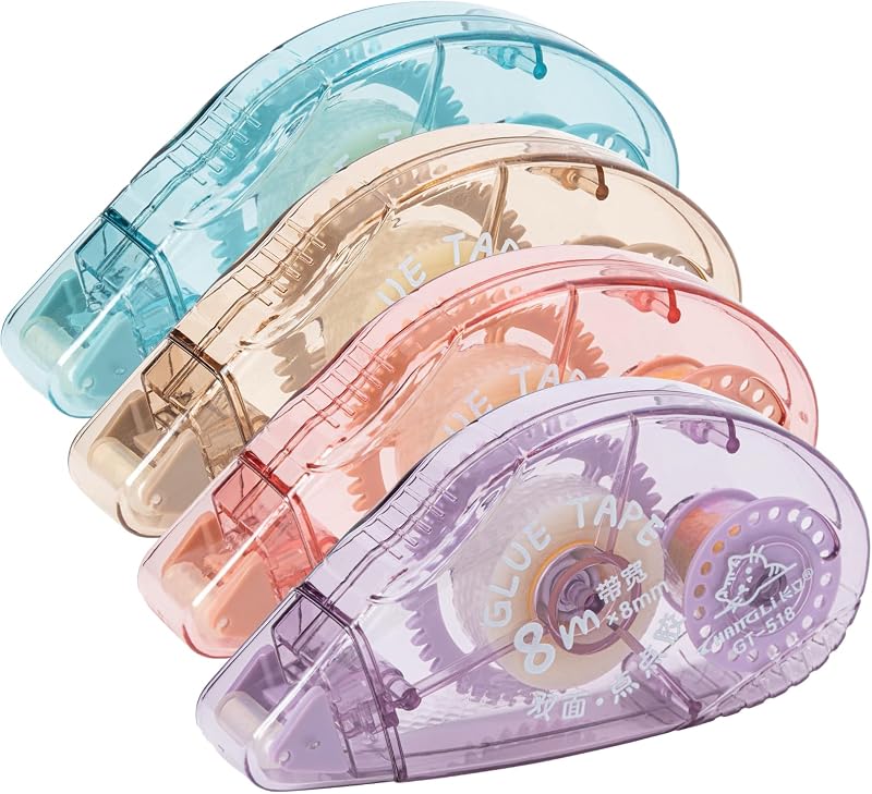 Kunoli Glue Roller 4 Pack Double Sided Tape Dispenser Scrapbooking 0.31in x
