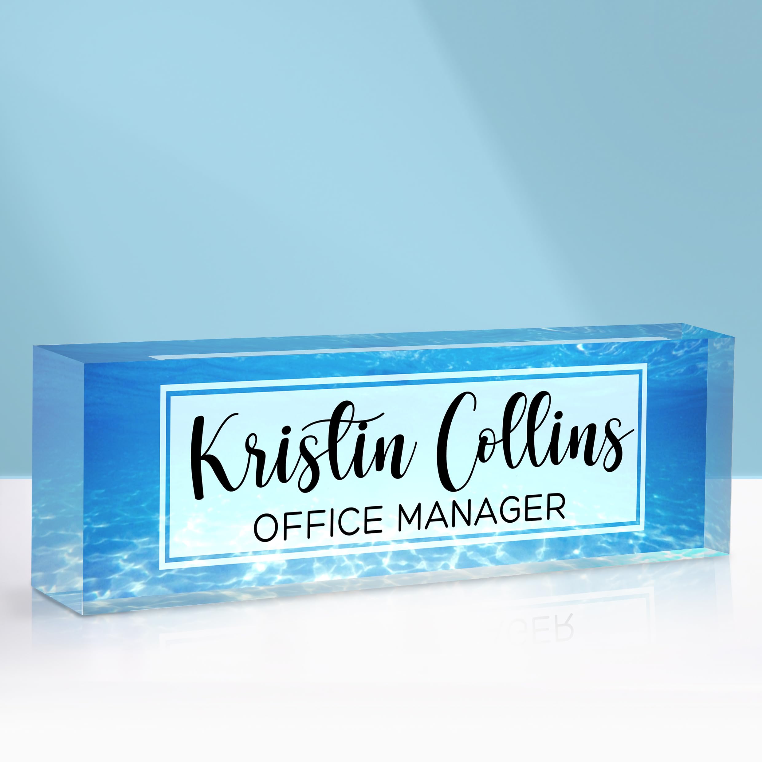 Custom Name Plate for Desk, Acrylic Office Decor