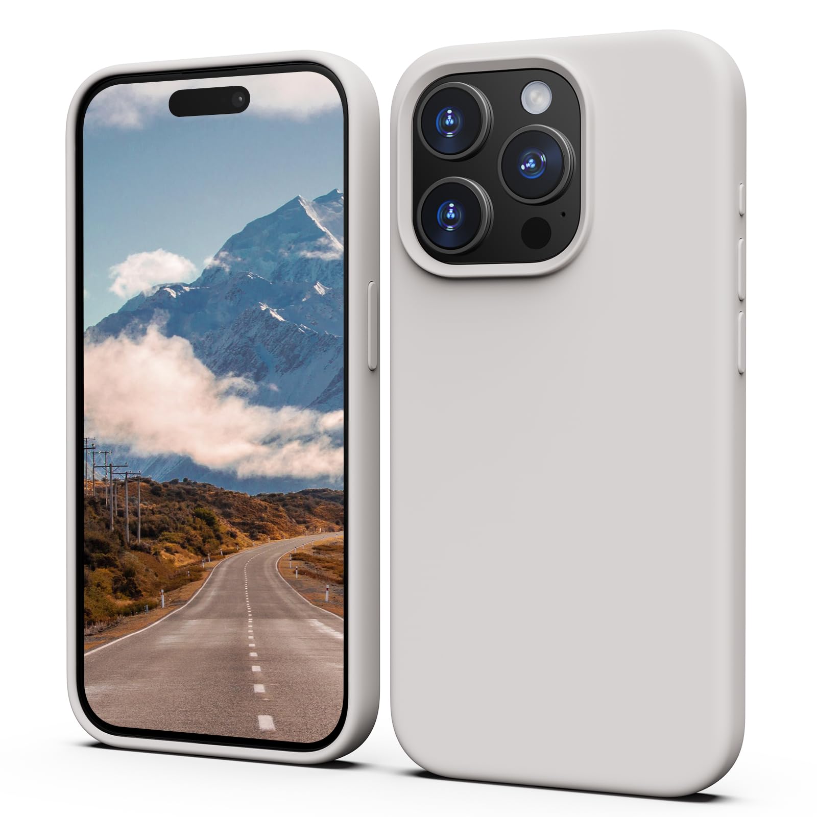 TIIXXA Silicone Case for iPhone 15 Pro Case, Soft Ultra Slim Protective Shockproof Liquid Silicone Phone Case, Anti-Scratch Microfiber Lining, 6.1" White — image 1