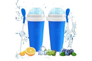 WALLBIG Slushie Maker Cup,2PCS Slushy Maker Magic Squeeze Cup Cooling Maker Cup Freeze Mug Milkshake Smoothie Mug,Portable Squeeze Ice Cup for Family