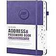 Address Book with Alphabetical Tabs, Hardcover Password Book, Small Address Organizer Keep Track of Phone Numbers, Special Days, Birthdays, Anniversaries and Notes(4.8″x 5.8″, Purple)