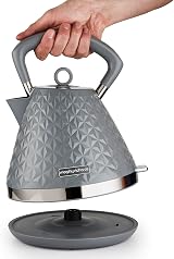 Morphy Richards Vector Pyramid Kettle 1.5L 3kW Rapid Boil 360 Cordless Base Grey view 4