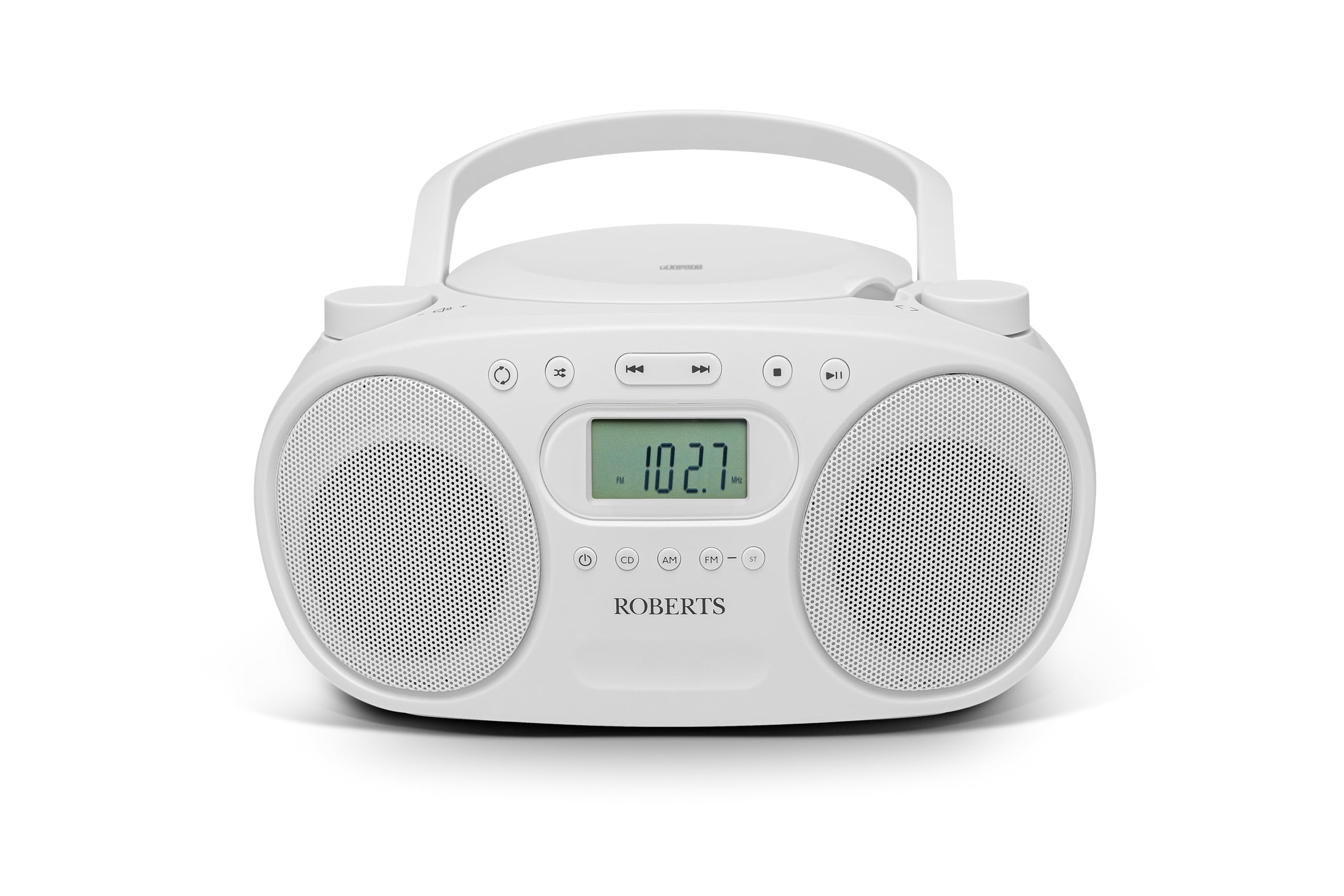 Roberts ZOOMBOXFM AM/FM CD Boombox with Bluetooth, White